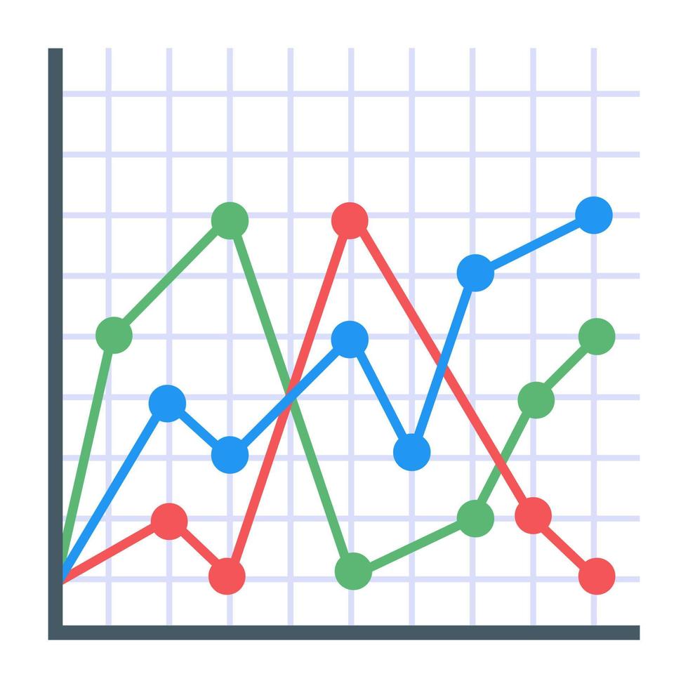 A flat icon of line graph vector