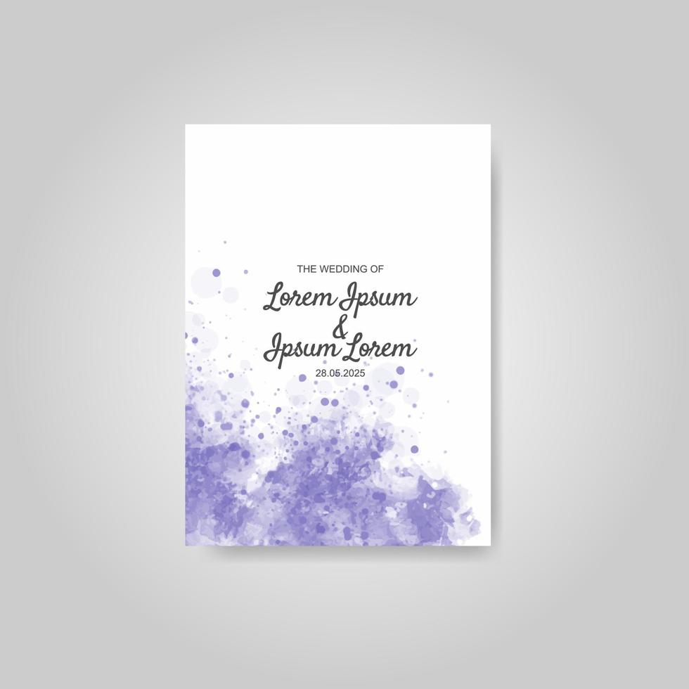 Wedding invitation with abstract watercolor background vector