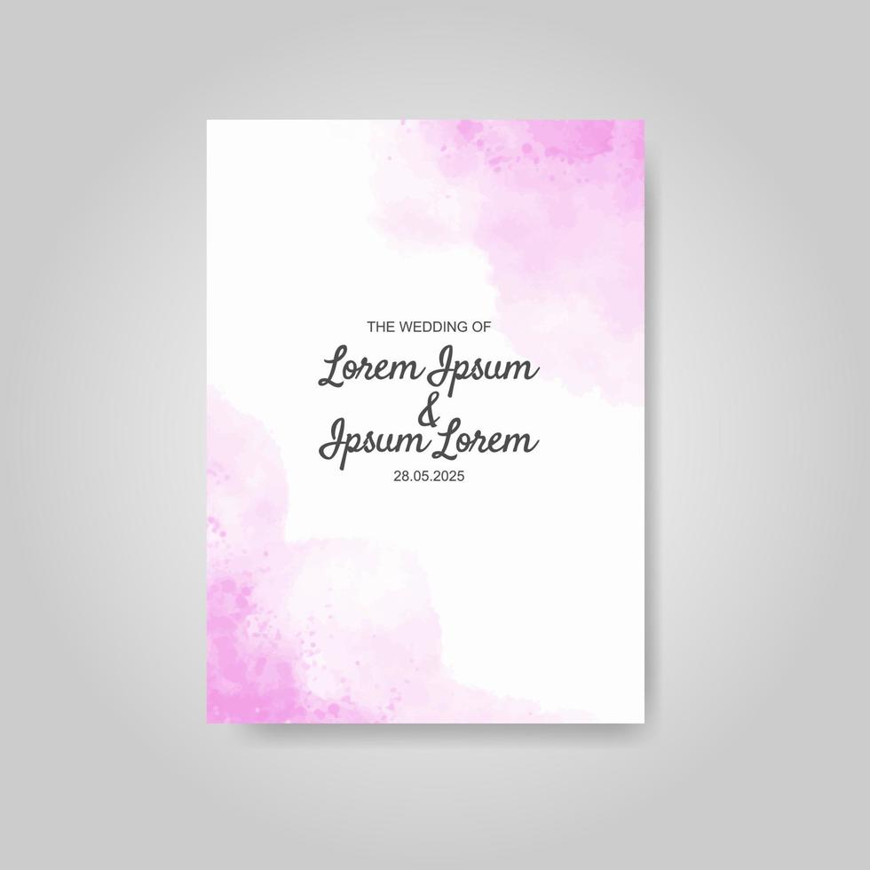 Wedding invitation with abstract watercolor background vector
