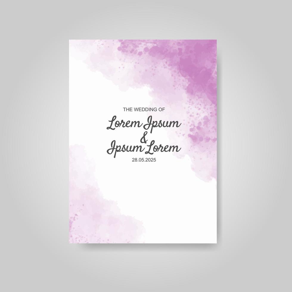 Wedding invitation with abstract watercolor background vector