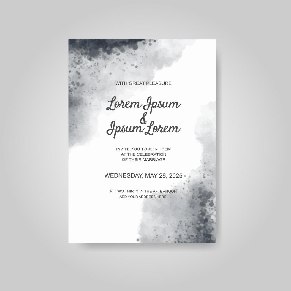 Wedding invitation with abstract watercolor background vector