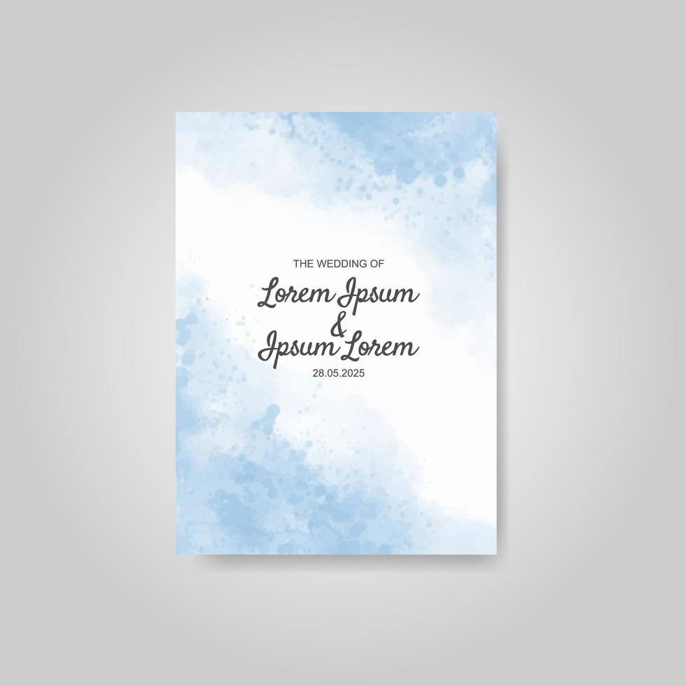 Wedding invitation with abstract watercolor background vector