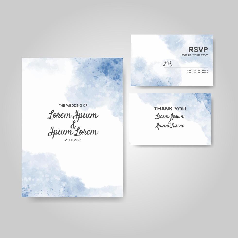 Wedding invitation with abstract watercolor background vector