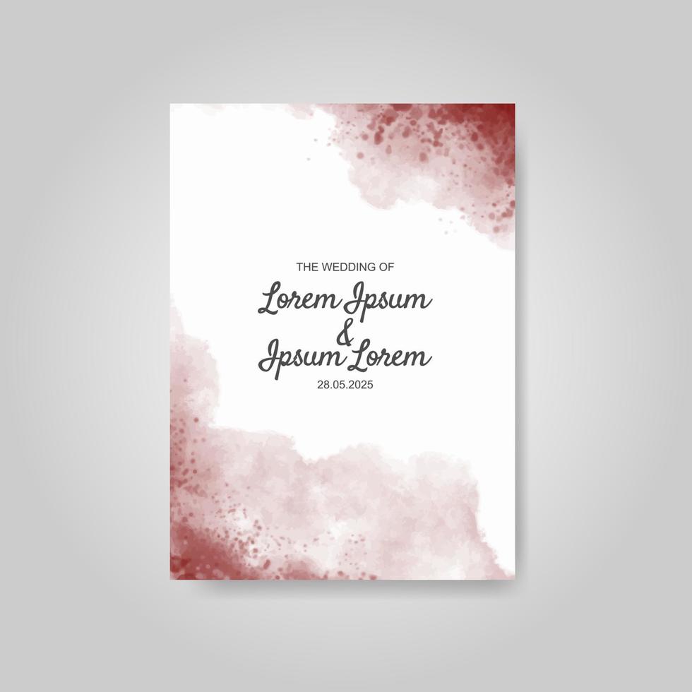 Wedding invitation with abstract watercolor background vector