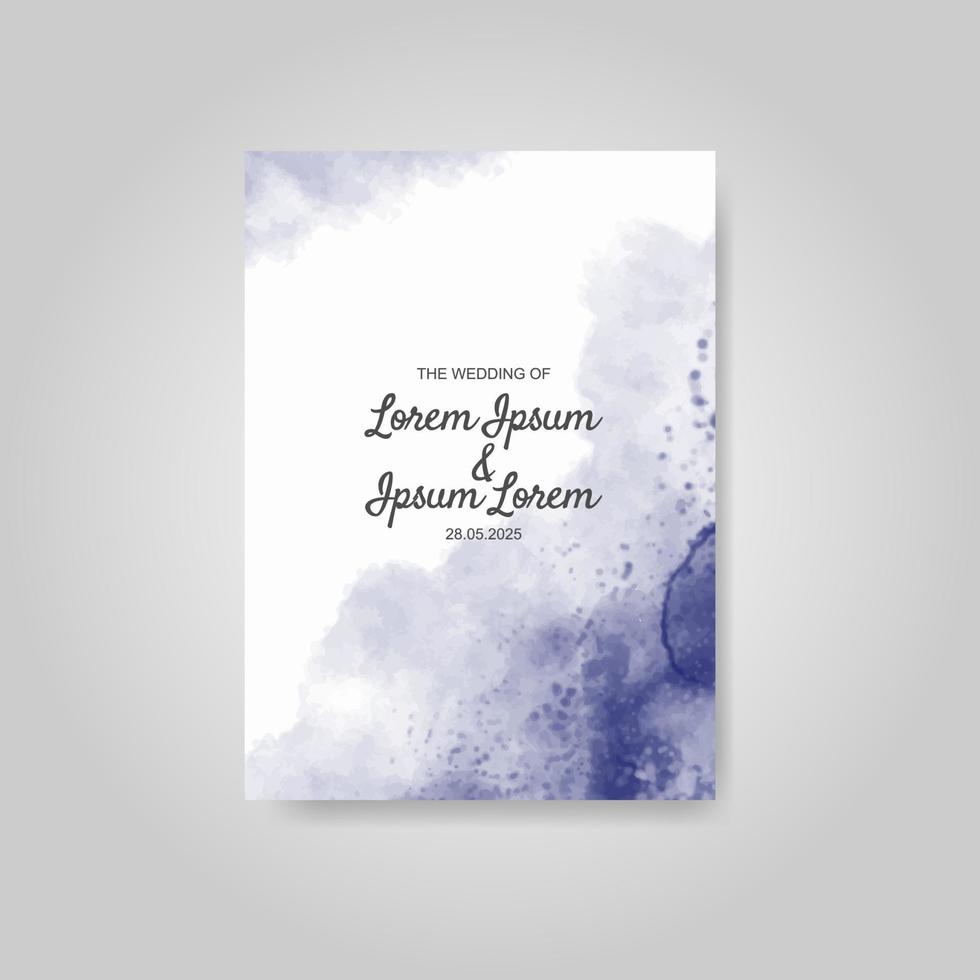 Wedding invitation with abstract watercolor background vector