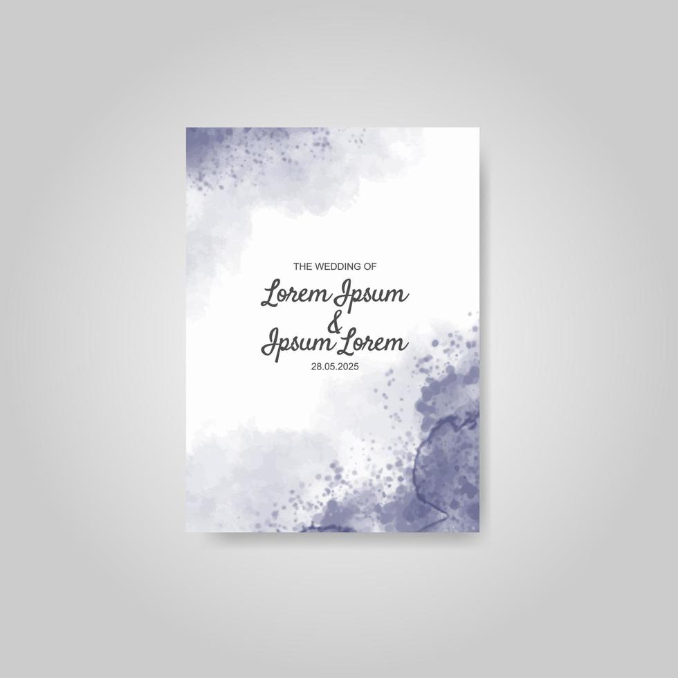 Wedding invitation with abstract watercolor background vector