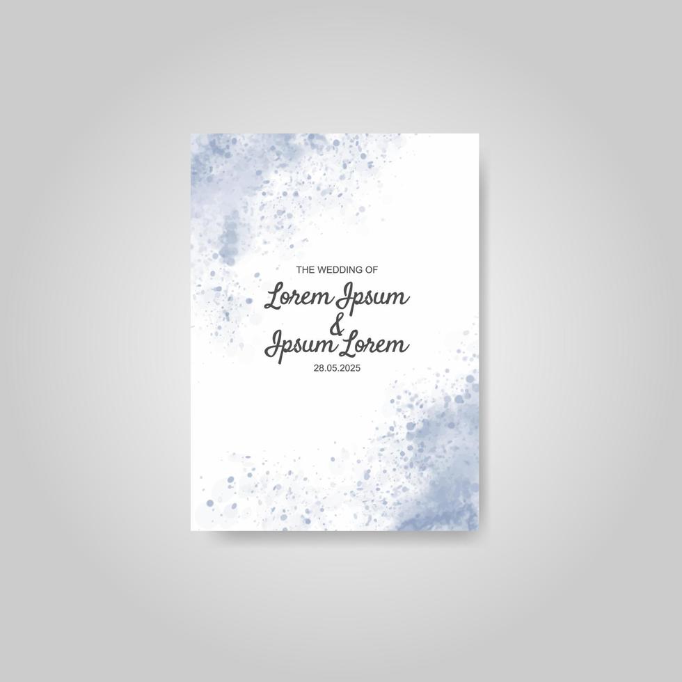 Wedding invitation with abstract watercolor background vector
