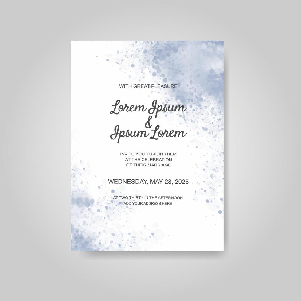 Wedding invitation with abstract watercolor background vector