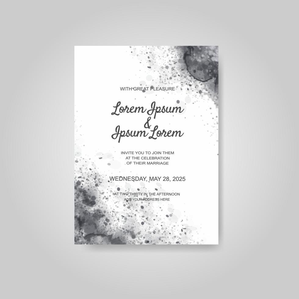 Wedding invitation with abstract watercolor background vector