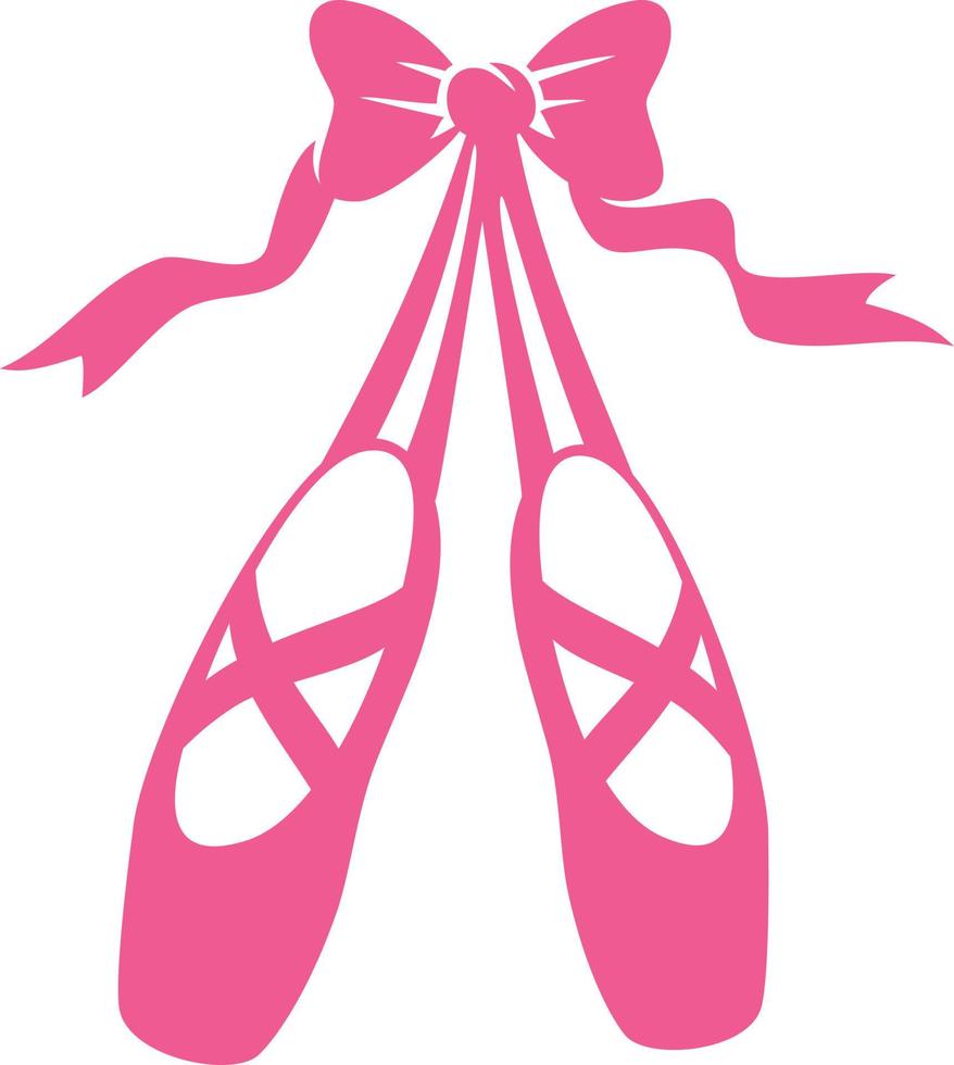 zapatos de ballet rosa con ilustración de vector de arco