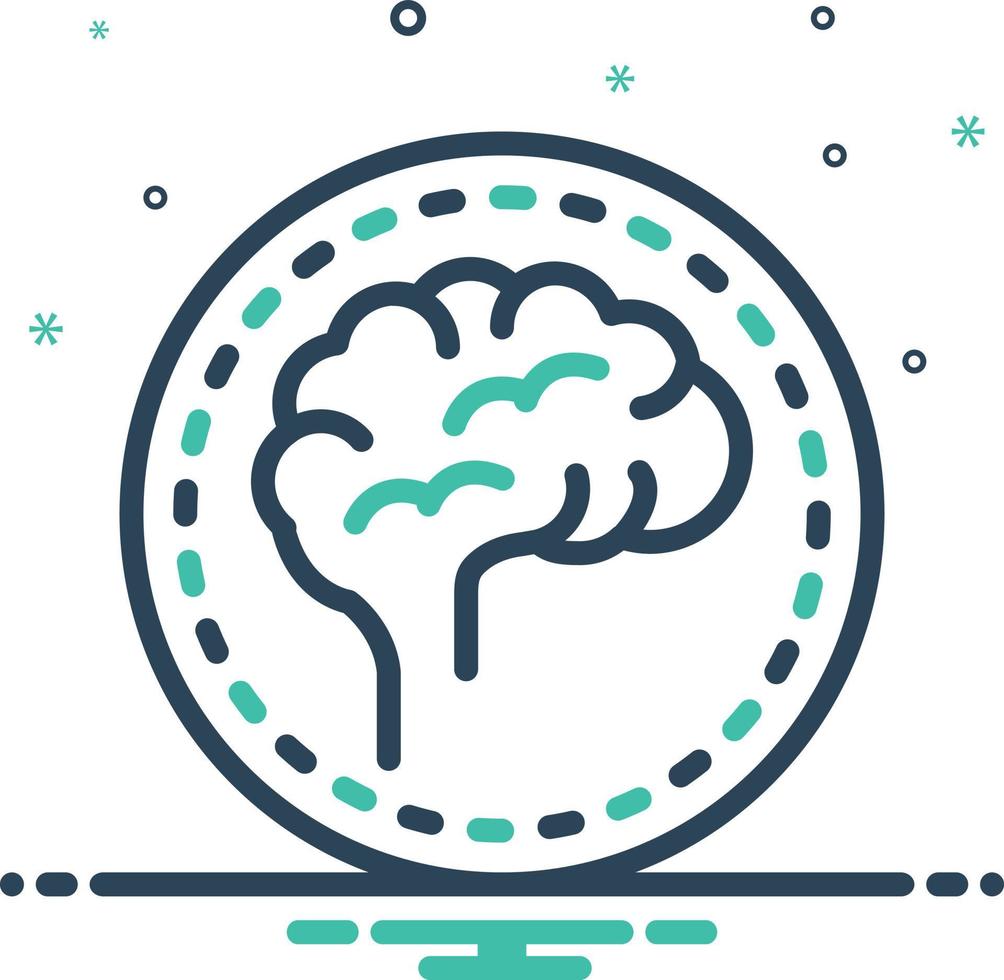 Mix icon for brain vector