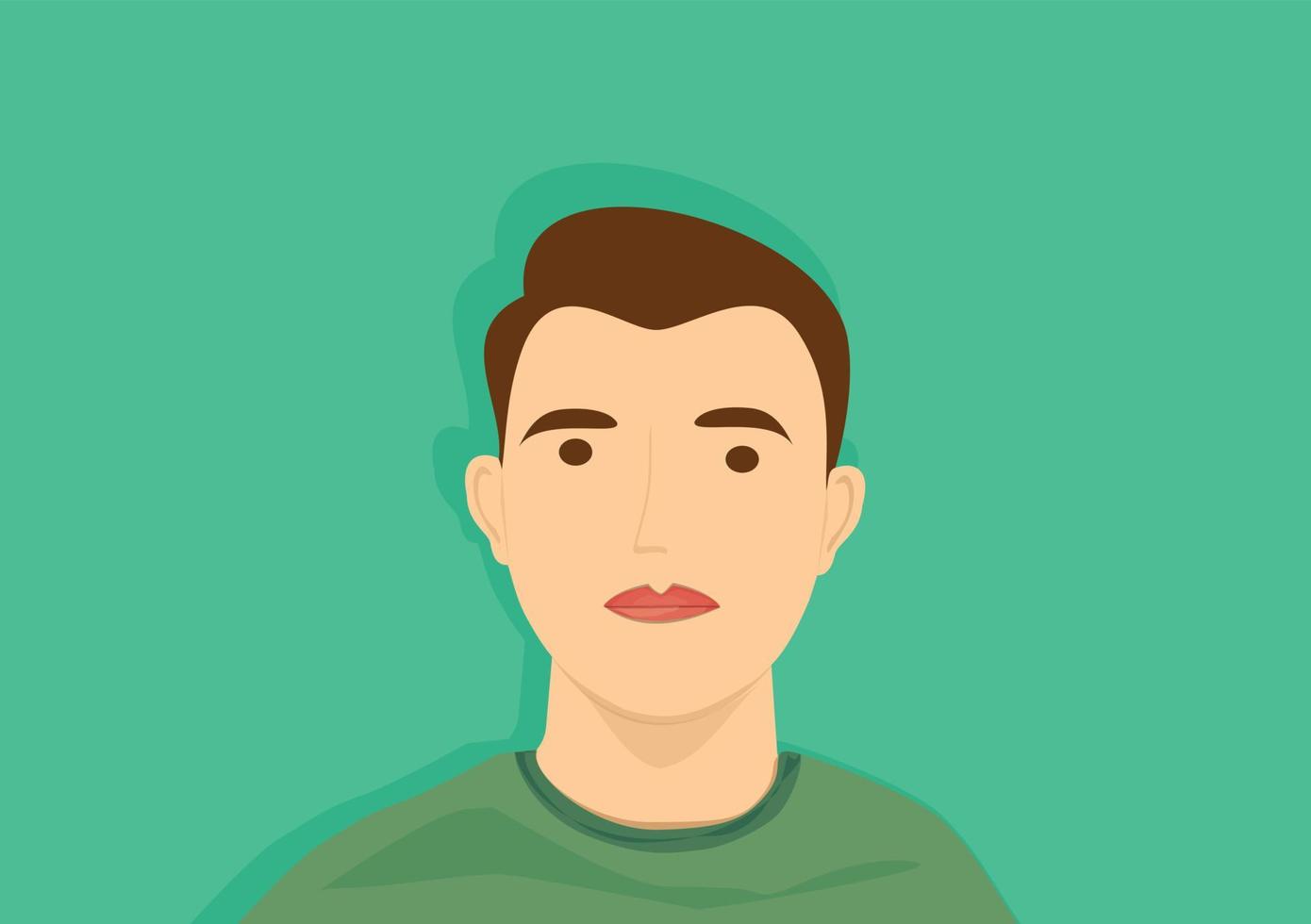 male looking, confused, asking, flat design. green background vector