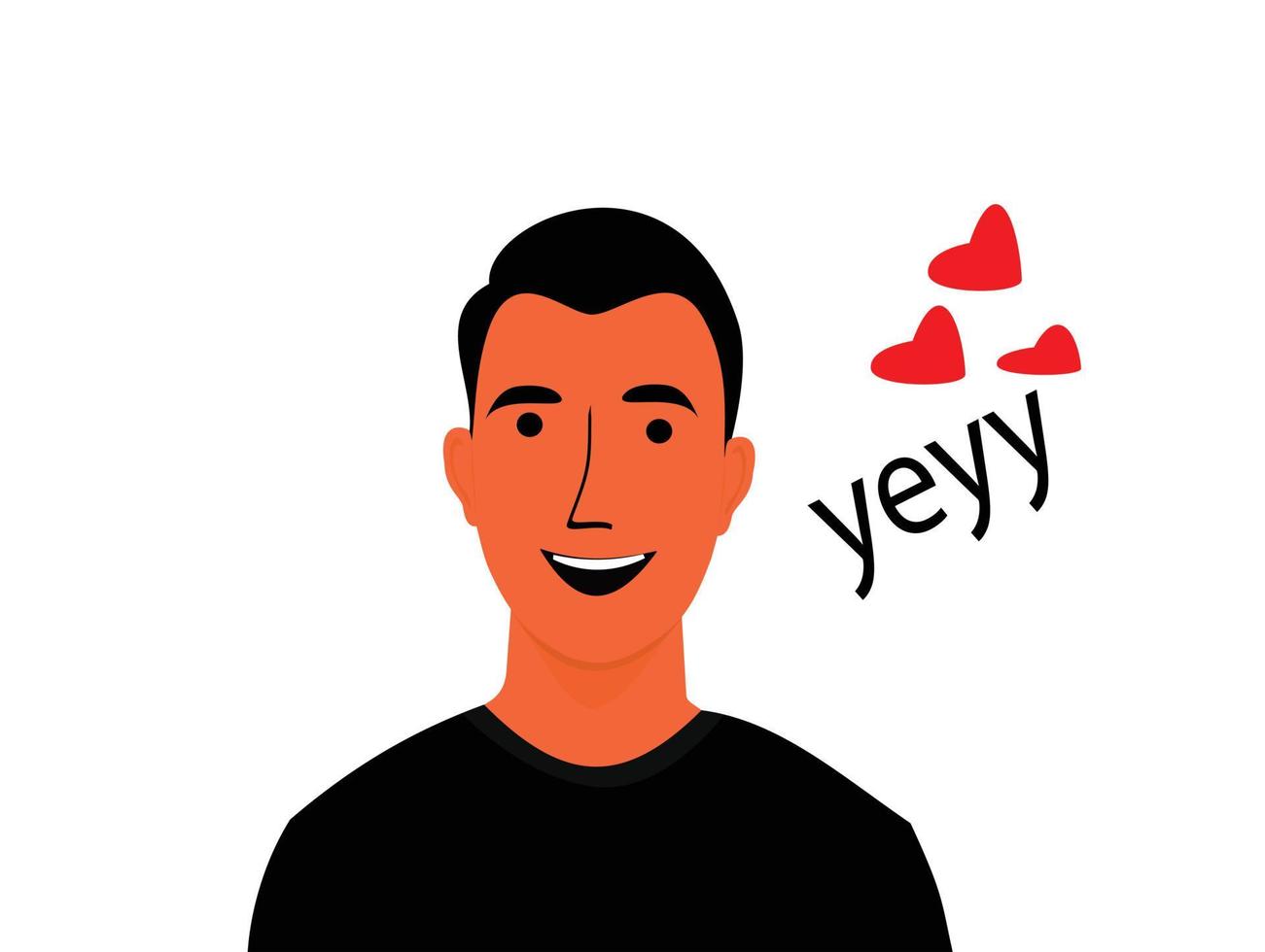 illustration vector of a man who is laughing happily, for a simple design.