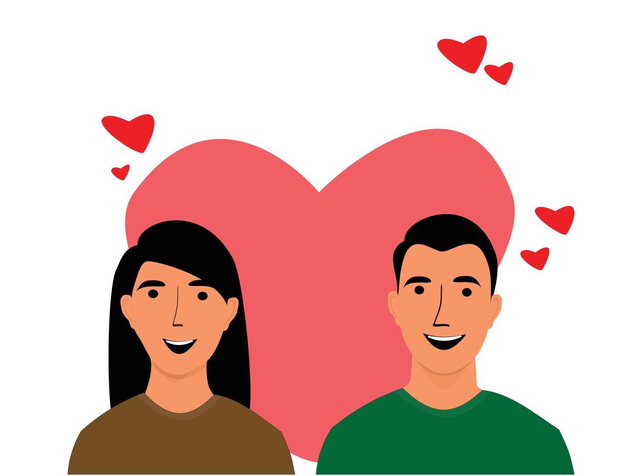 ilustraciones planas masculinas y femeninas, para diseños, iconos de boda, San Valentín, diseños web, vectores. vector