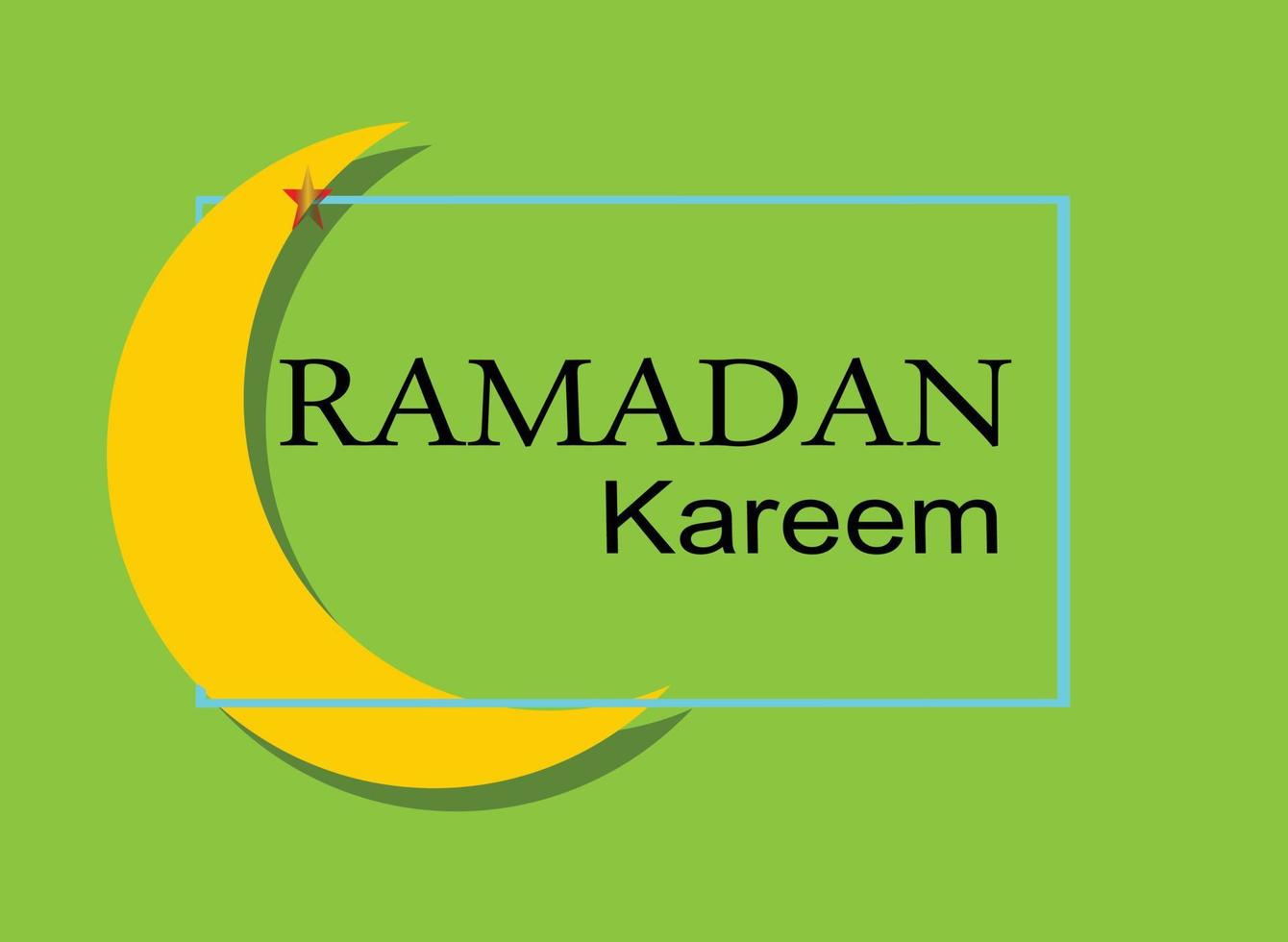 ramadan kareem greeting design with moon icon. green background. vector template