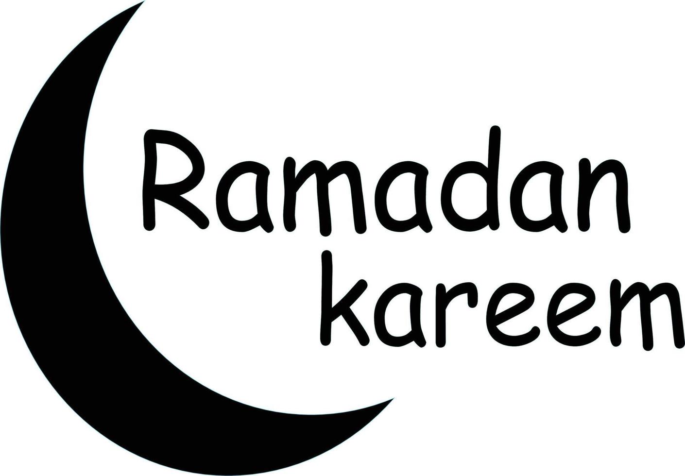 diseño de saludo ramadan kareem con icono de luna. Fondo blanco. textura negra plantilla vectorial vector