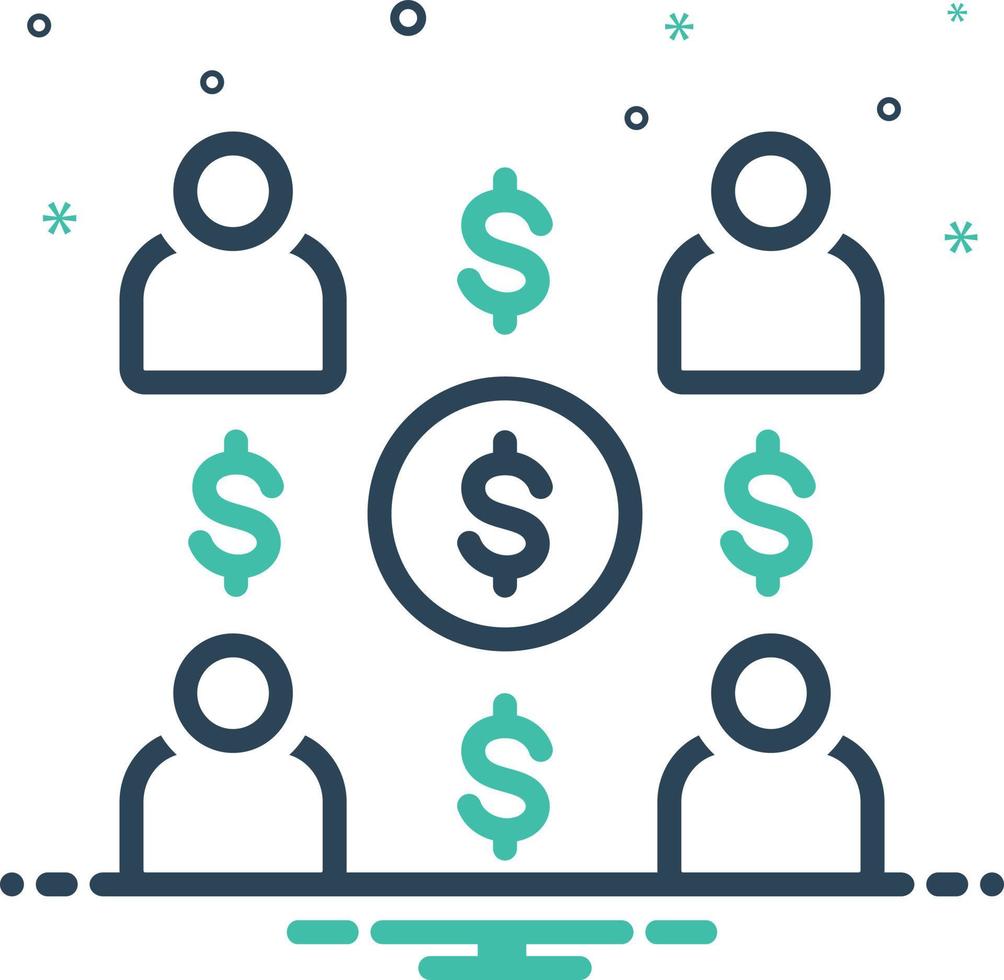 Mix icon for employee costs vector