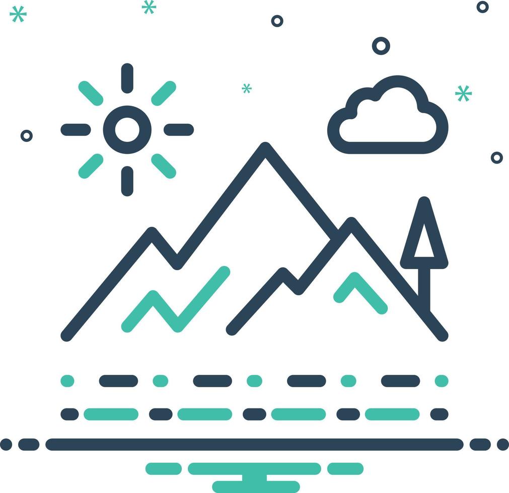 Mix icon for mountainview vector