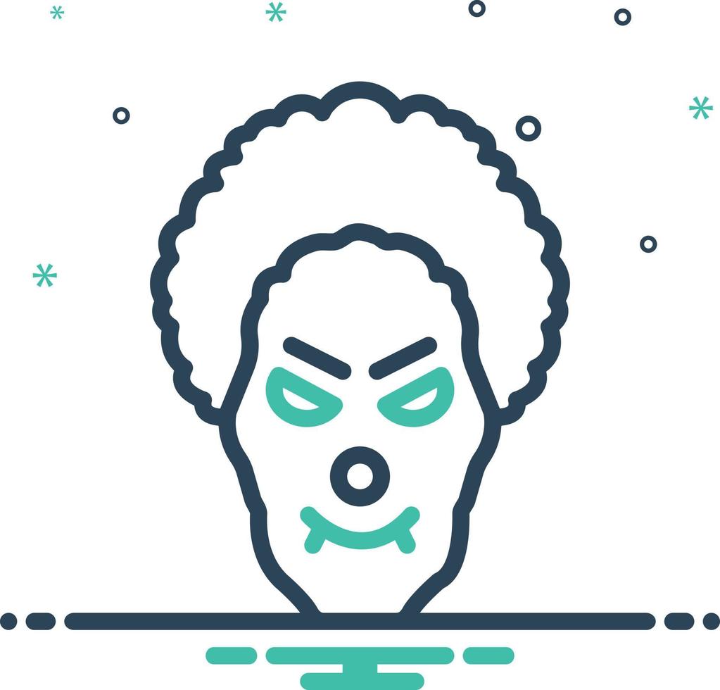 Mix icon for monster clown vector