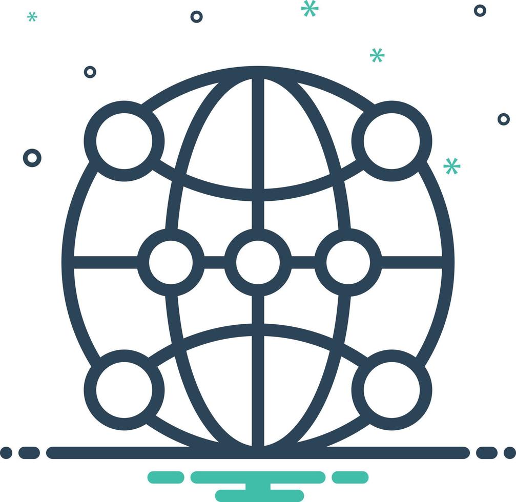 Mix icon for global communication vector