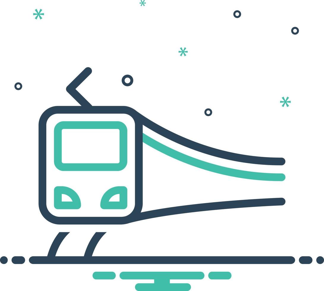 Mix icon for subway train vector