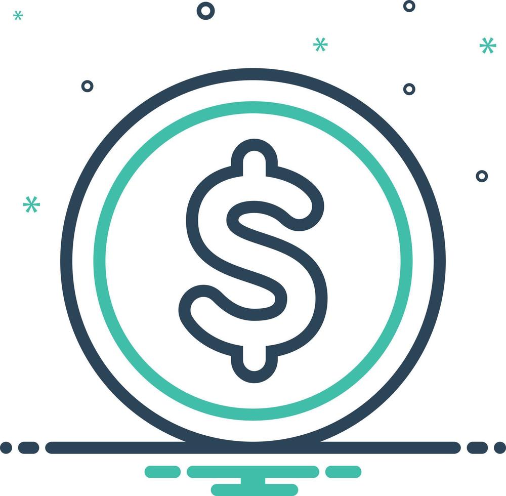 Mix icon for dollar vector