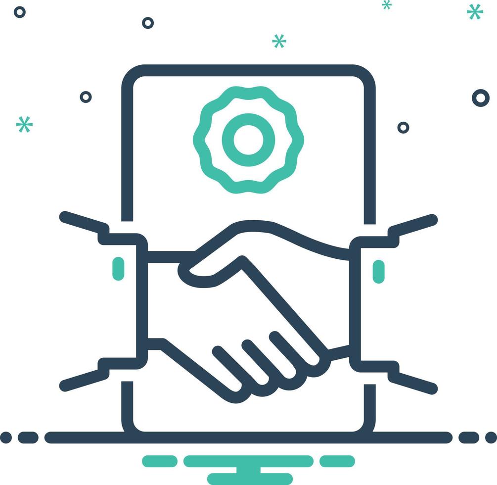 Mix icon for deal agreement vector