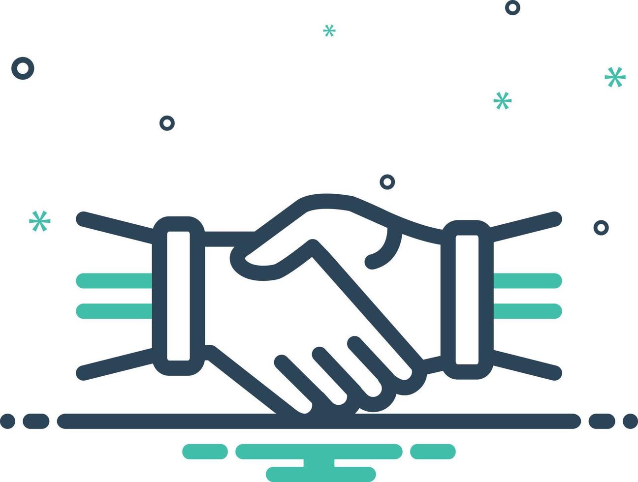 Mix icon for hand shake vector