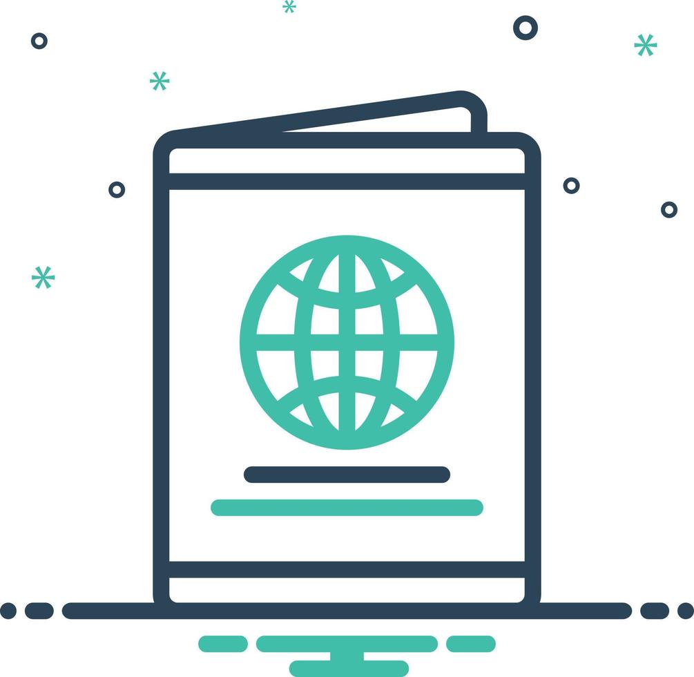 Mix icon for passport vector