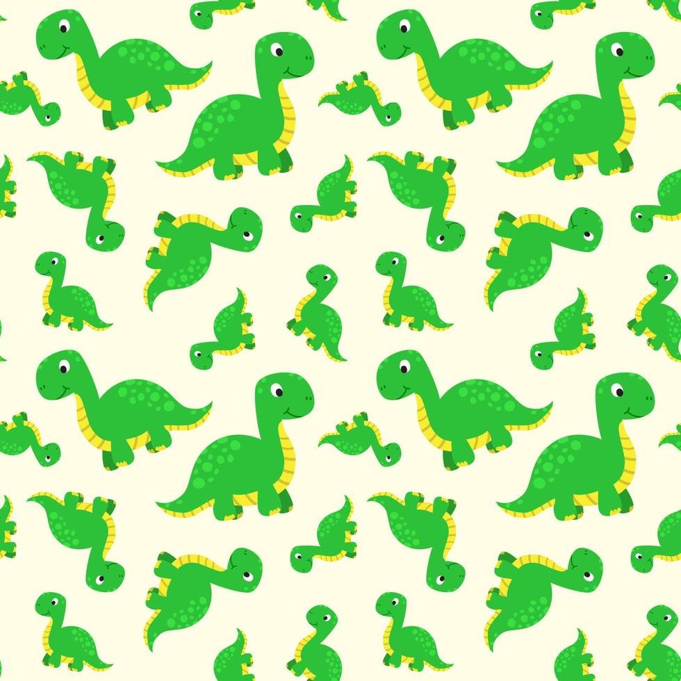 patrón sin costuras con divertidos dinosaurios de dibujos animados. lindo  estampado para ropa de niños, textil,