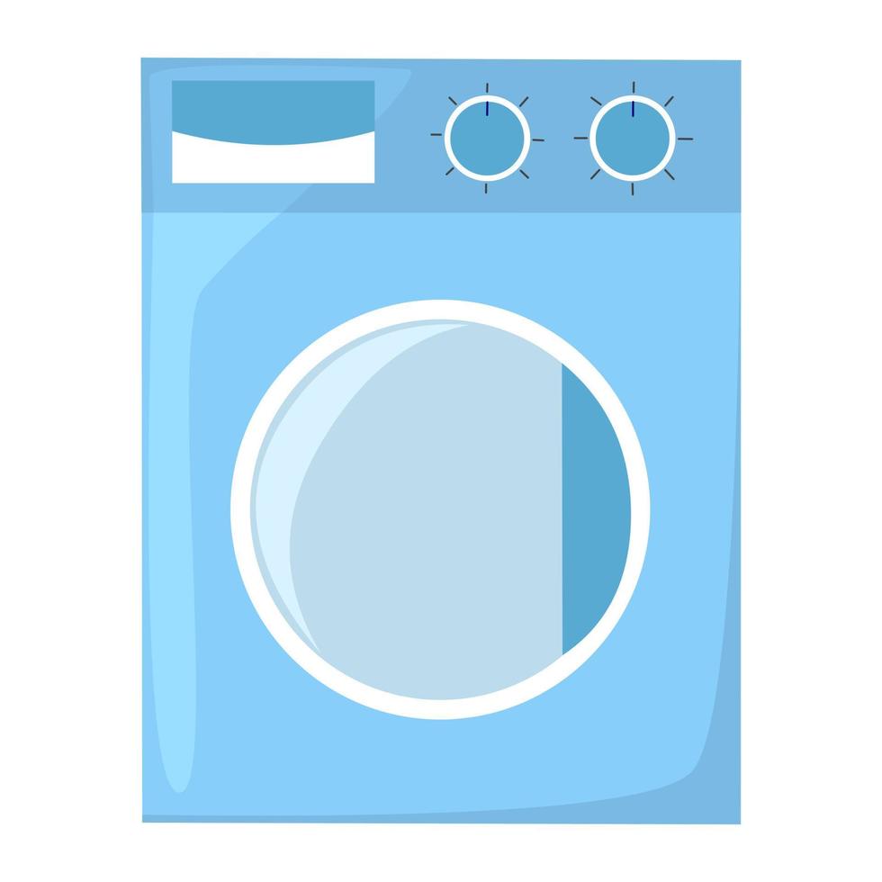 Vector washing machine for laundry isolated flat illustration