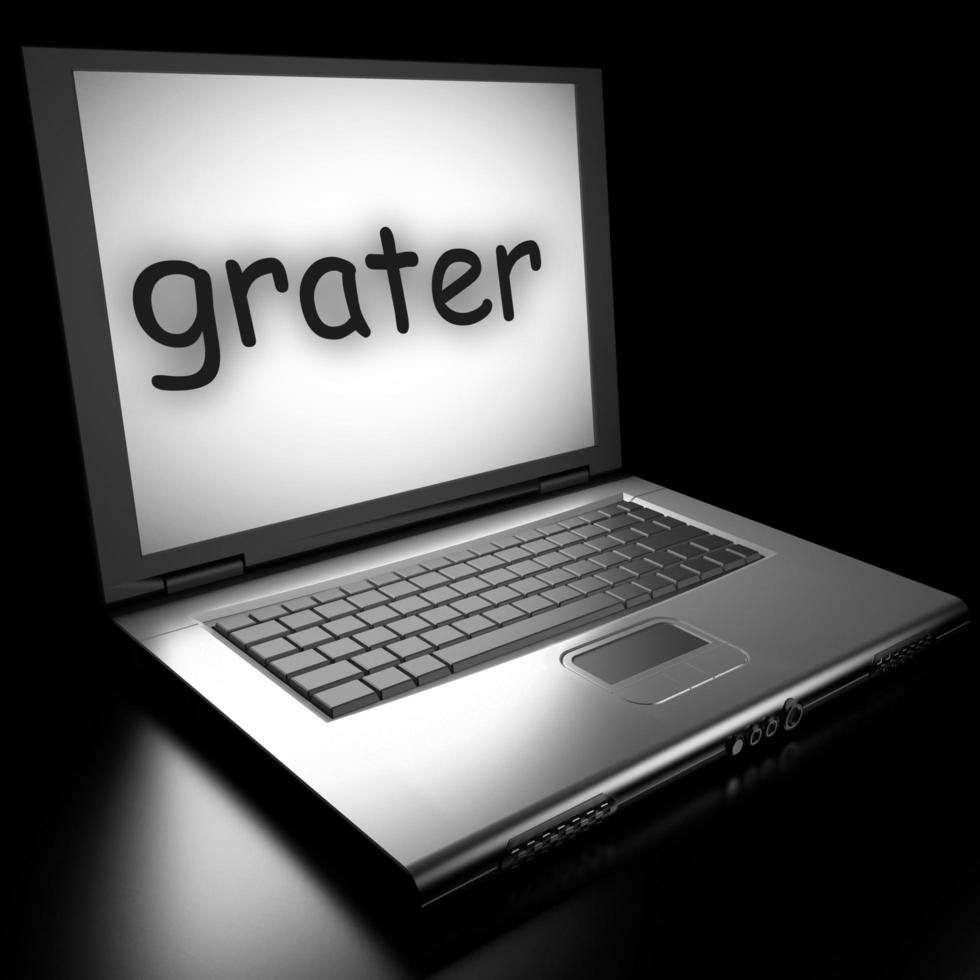 grater word on laptop photo