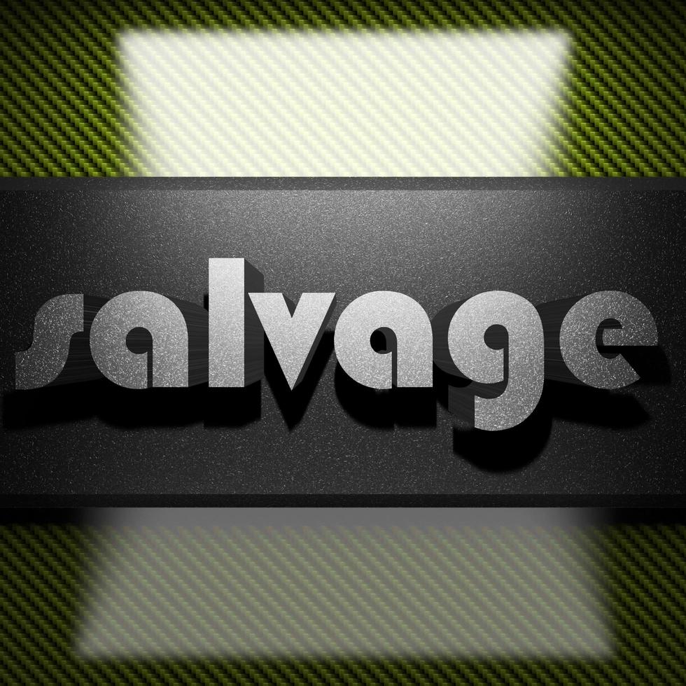 salvage word of iron on carbon photo