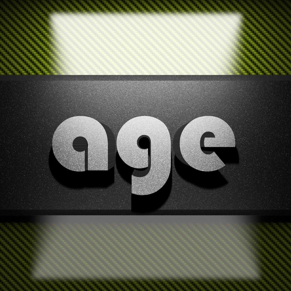 age word of iron on carbon photo