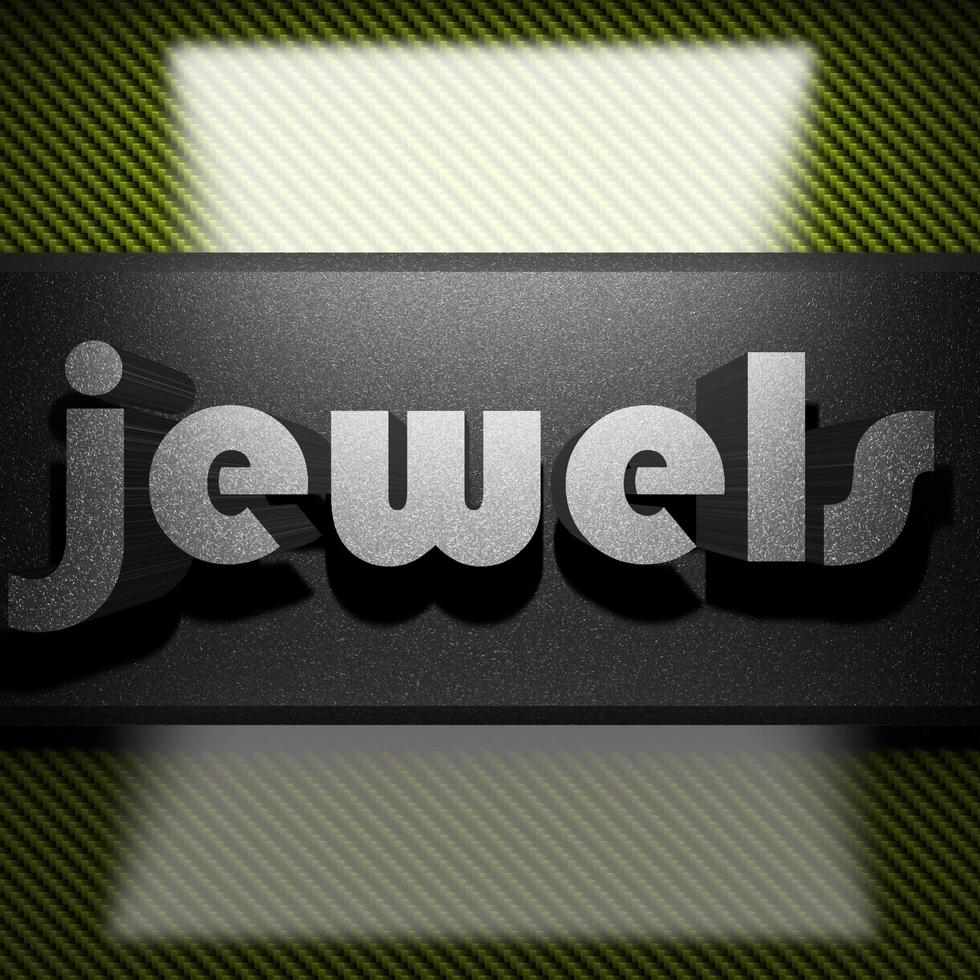 jewels word of iron on carbon photo