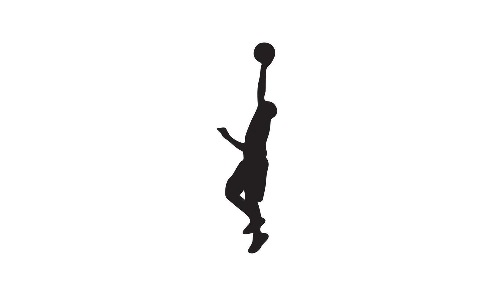 ilustración de vector de jugador de baloncesto en blanco y negro