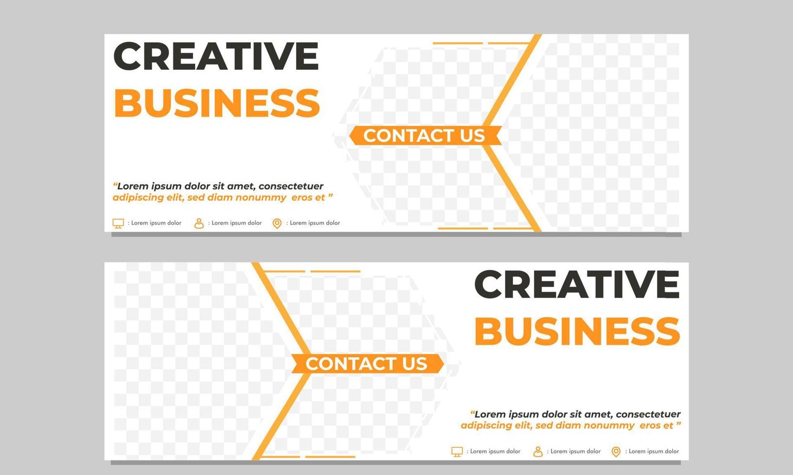 creative business horizontal banner template vector