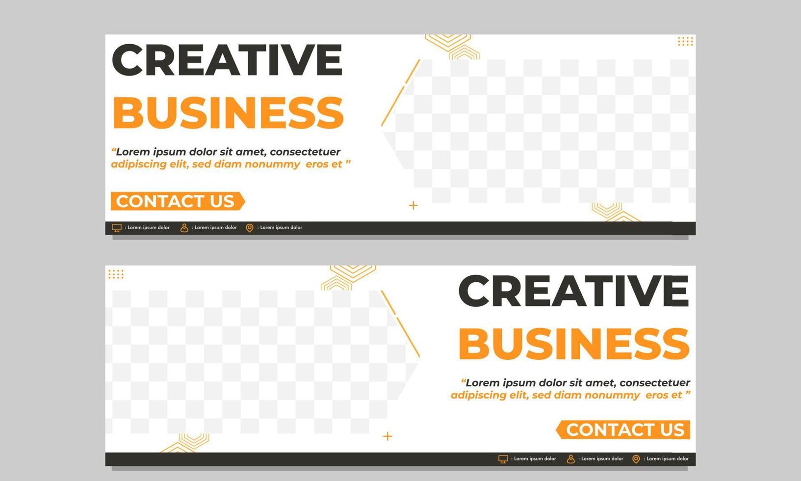 plantilla de banner horizontal de negocios creativos vector