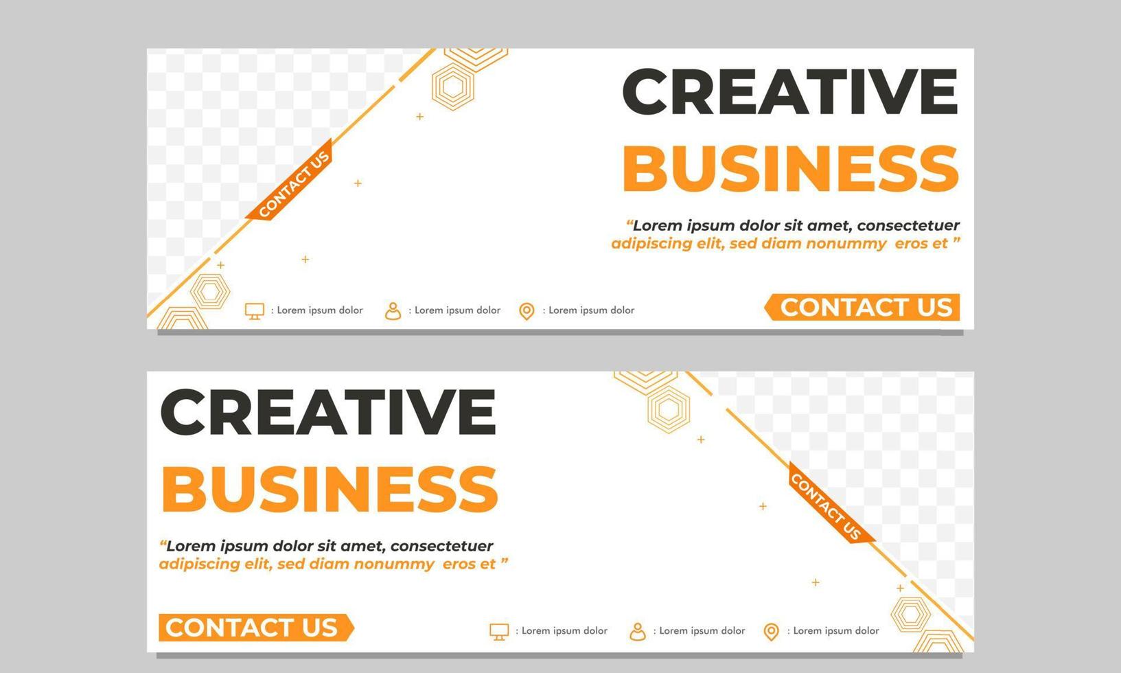 creative business horizontal banner template vector