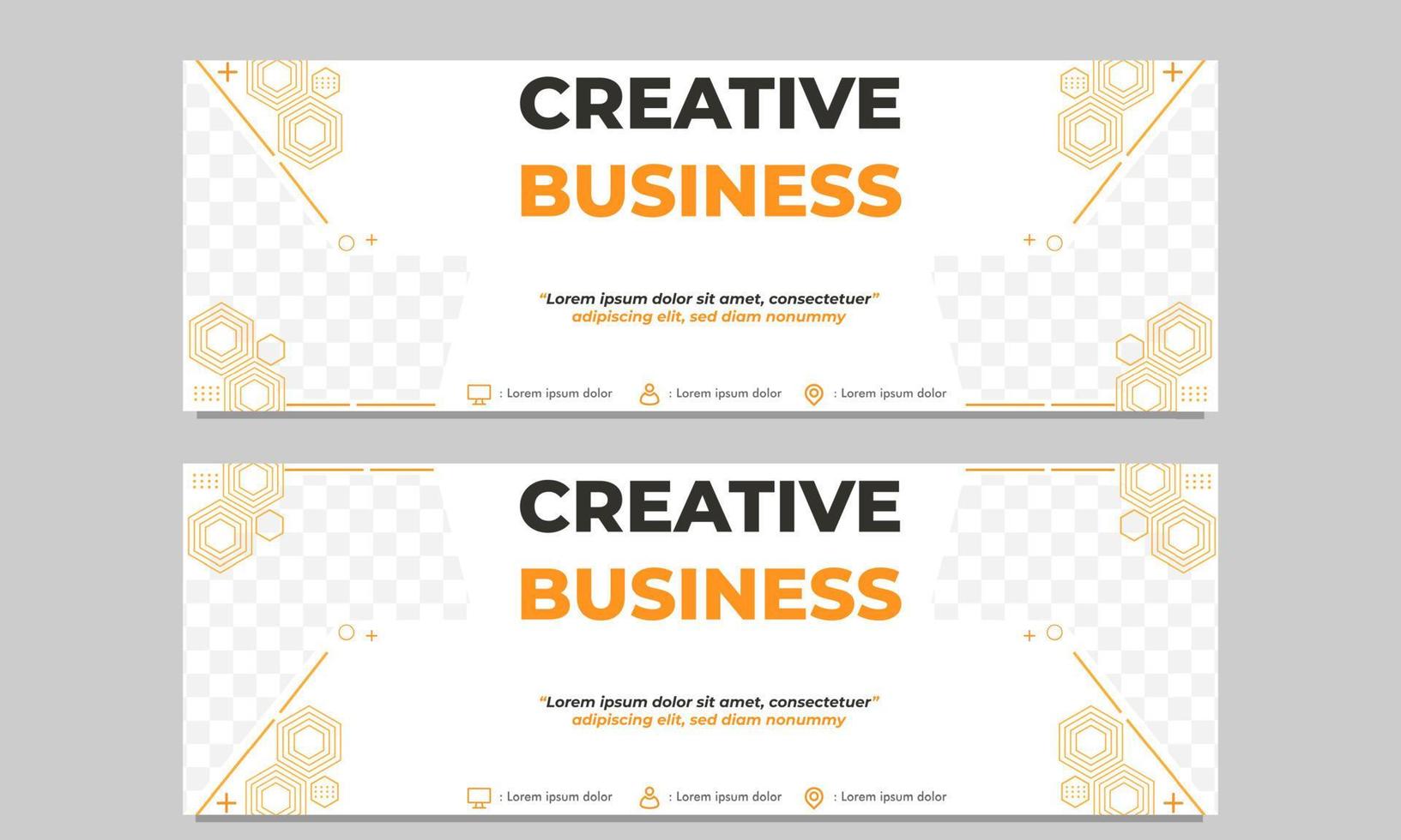 creative business horizontal banner template vector