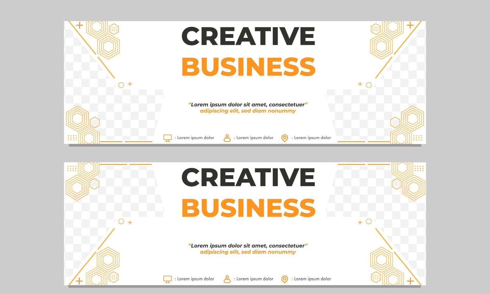 creative business horizontal banner template vector