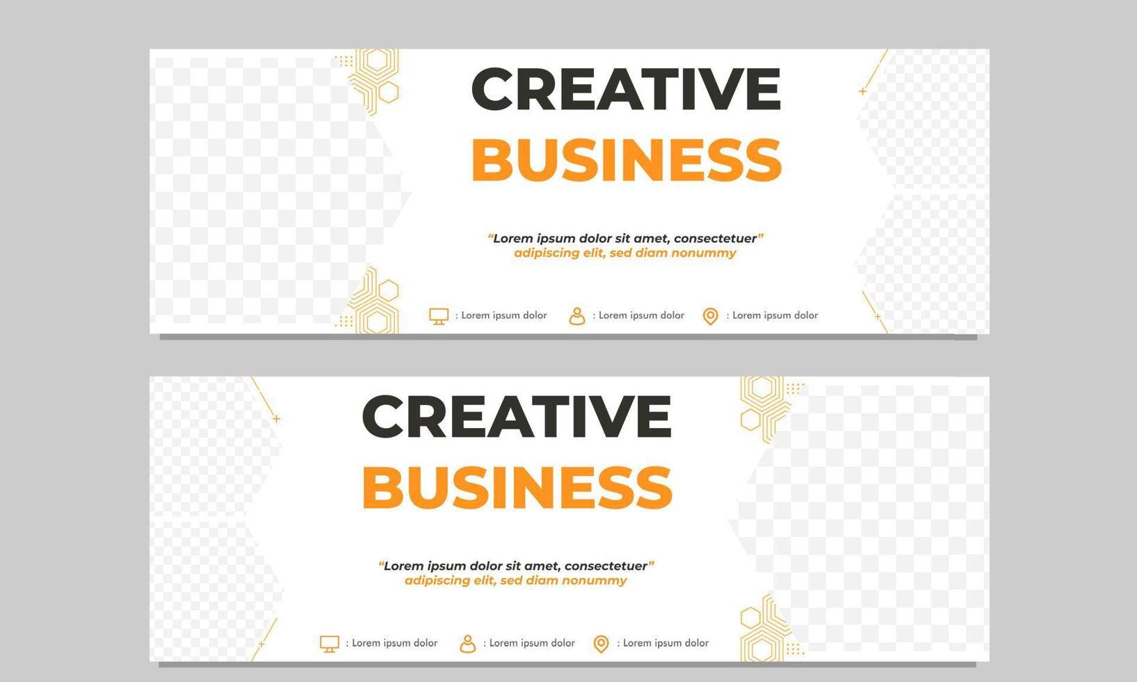 plantilla de banner horizontal de negocios creativos vector