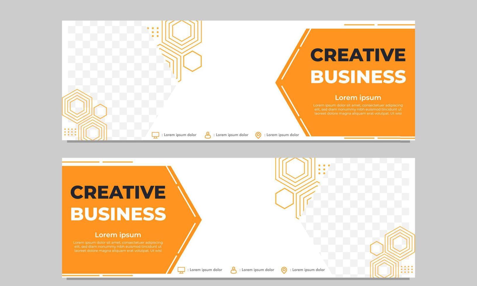 creative business horizontal banner template vector