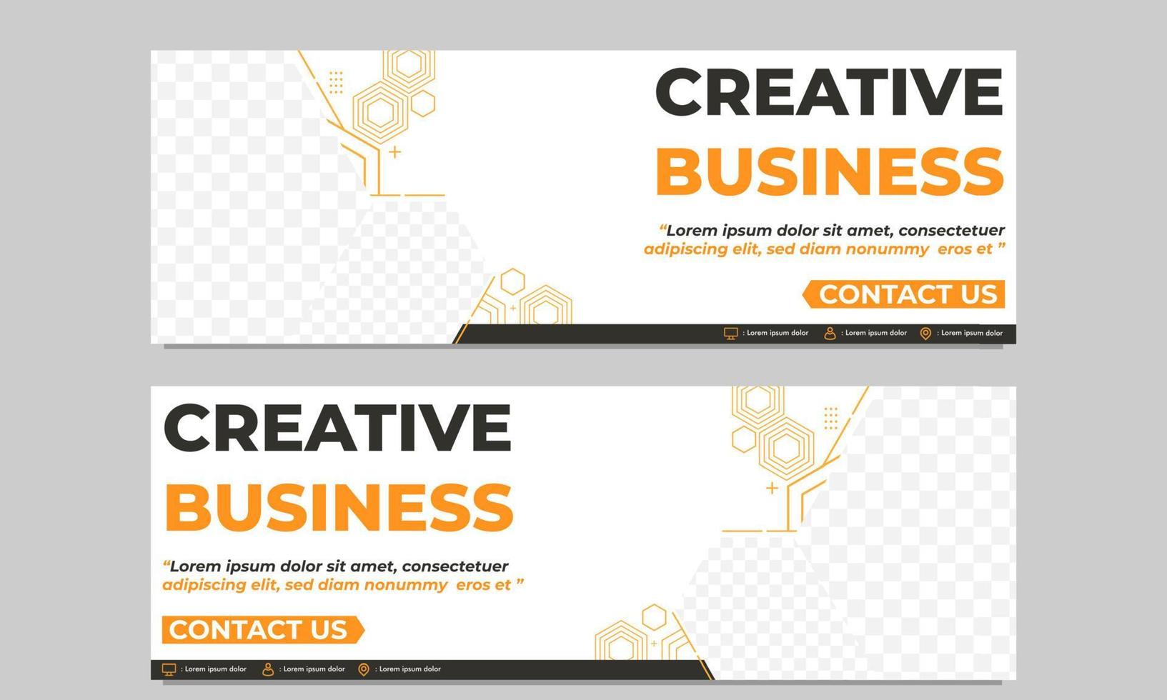 plantilla de banner horizontal de negocios creativos vector