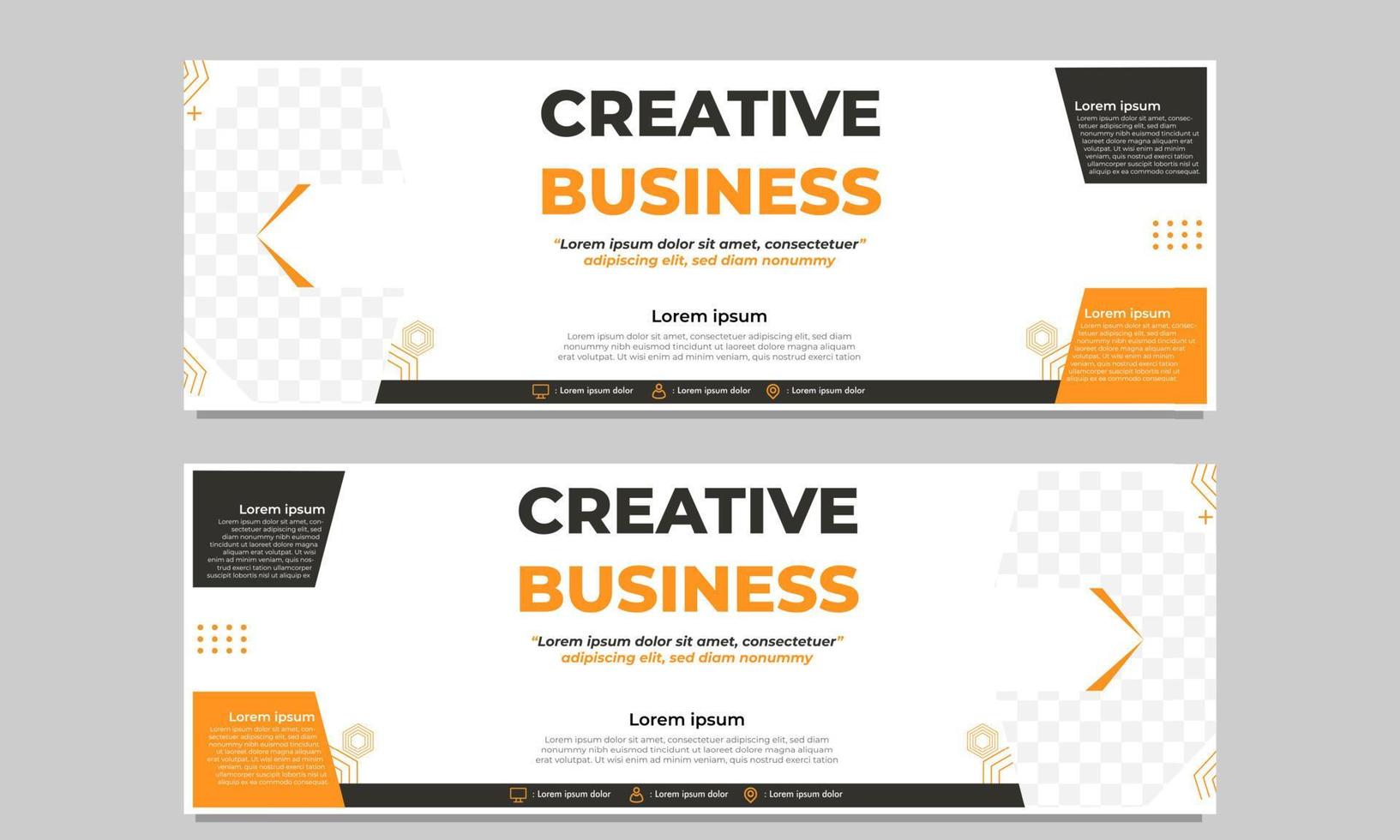 plantilla de banner horizontal de negocios creativos vector