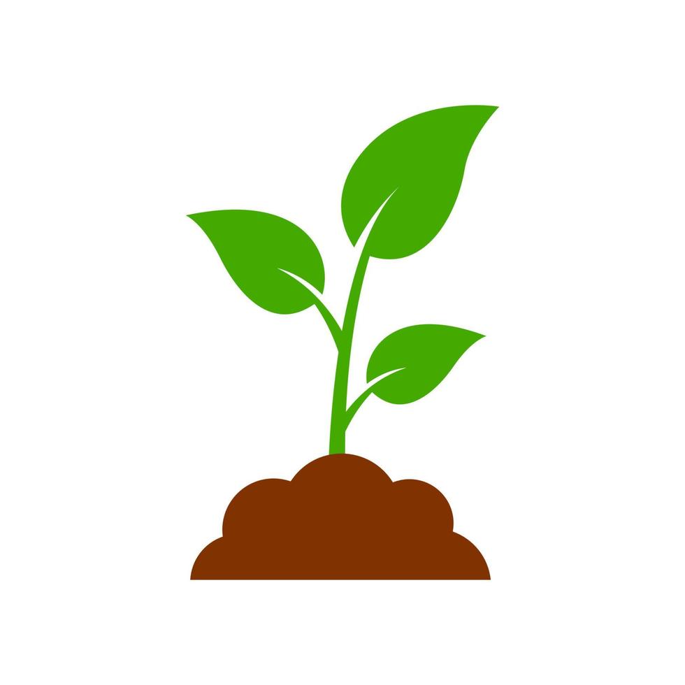 soil plant icon vector isolated on white background.