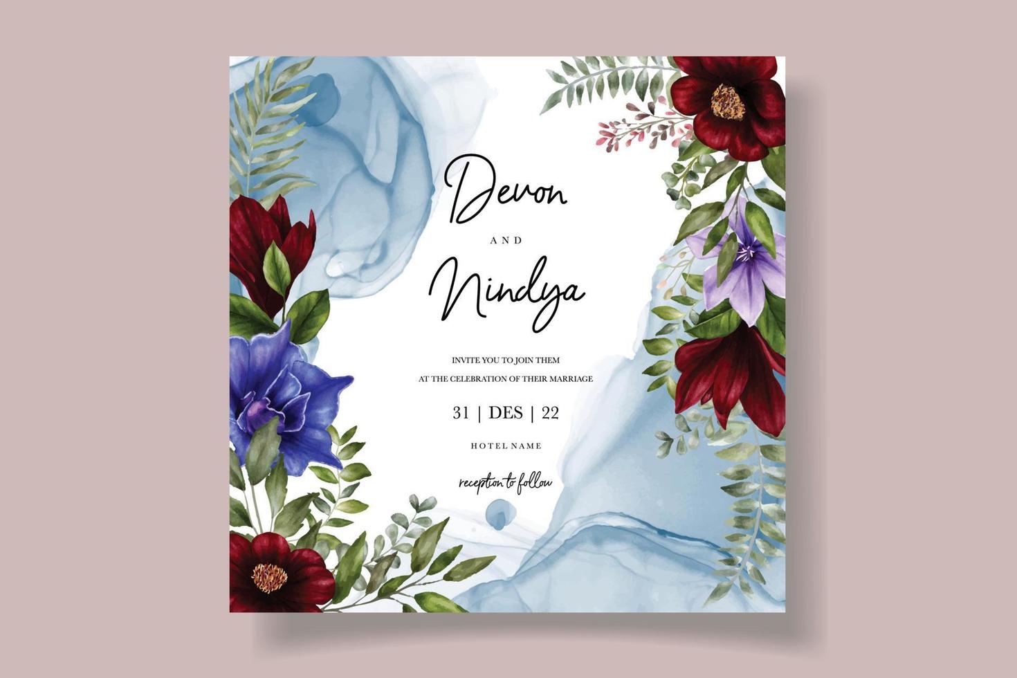 Wedding invitation card vector