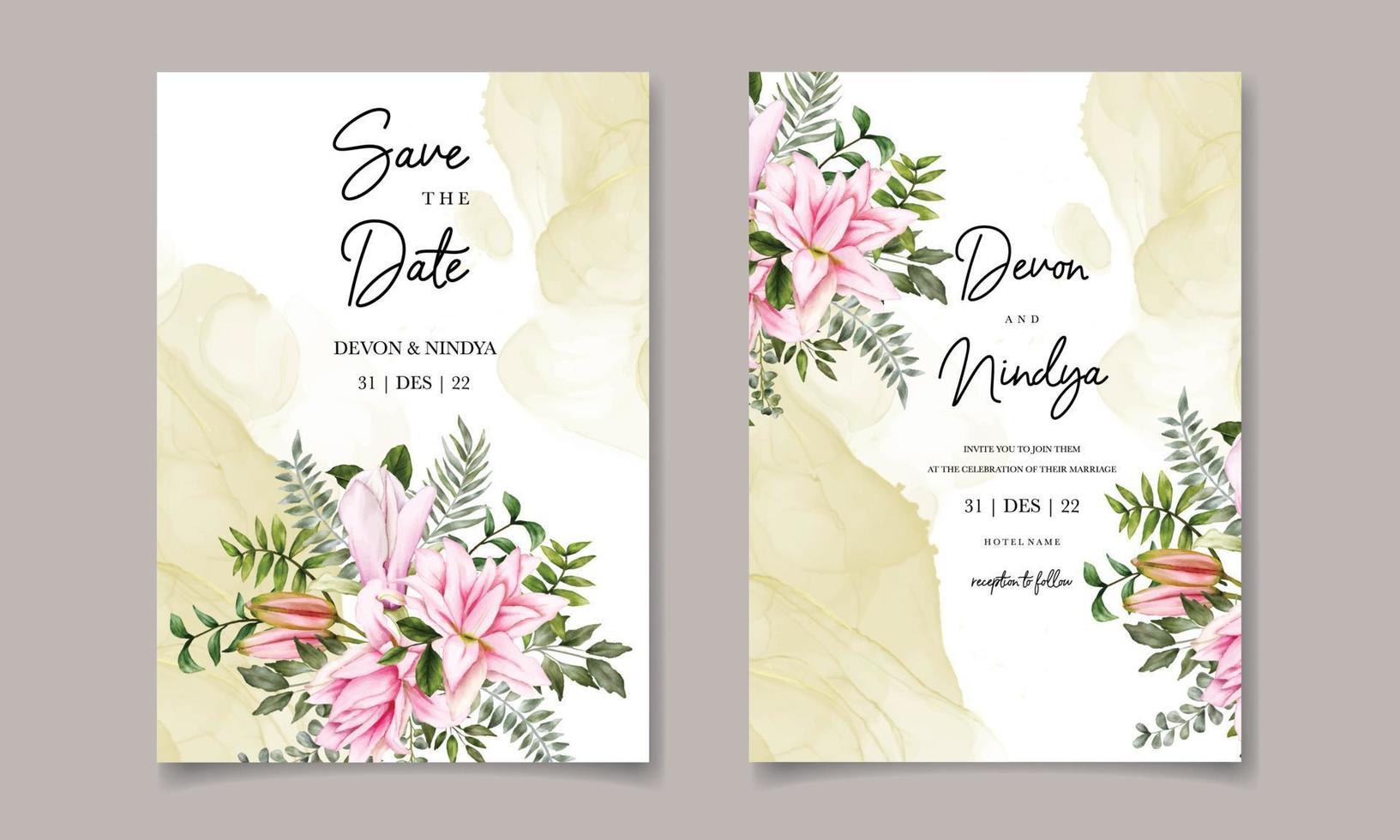 tarjeta de invitación de boda vector