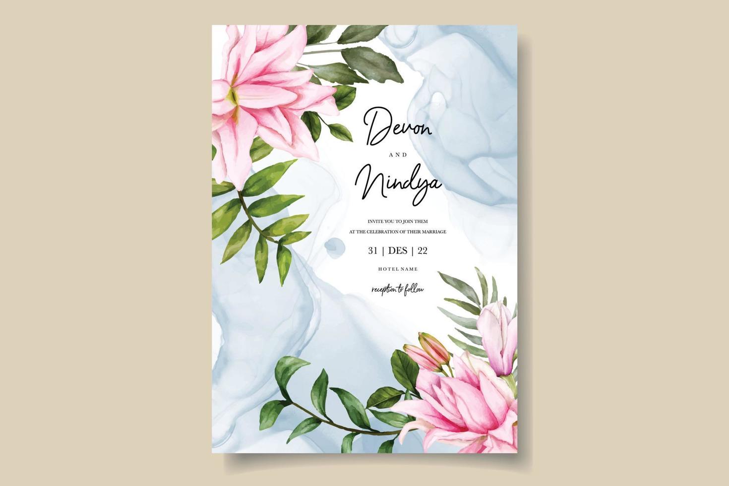 wedding invitation card vector