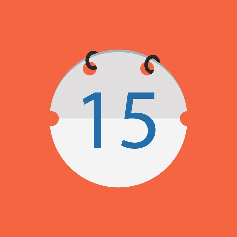 calendar vector icon. stopwatch reminder icon date 15